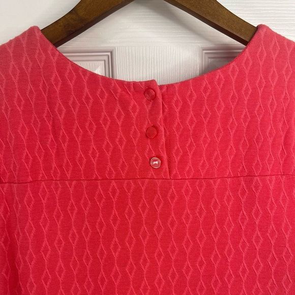 Maeve By Anthropologie Pink Argyle Cap‎ Sleeve Short Sheath Dress Medium - Picture 11 of 13